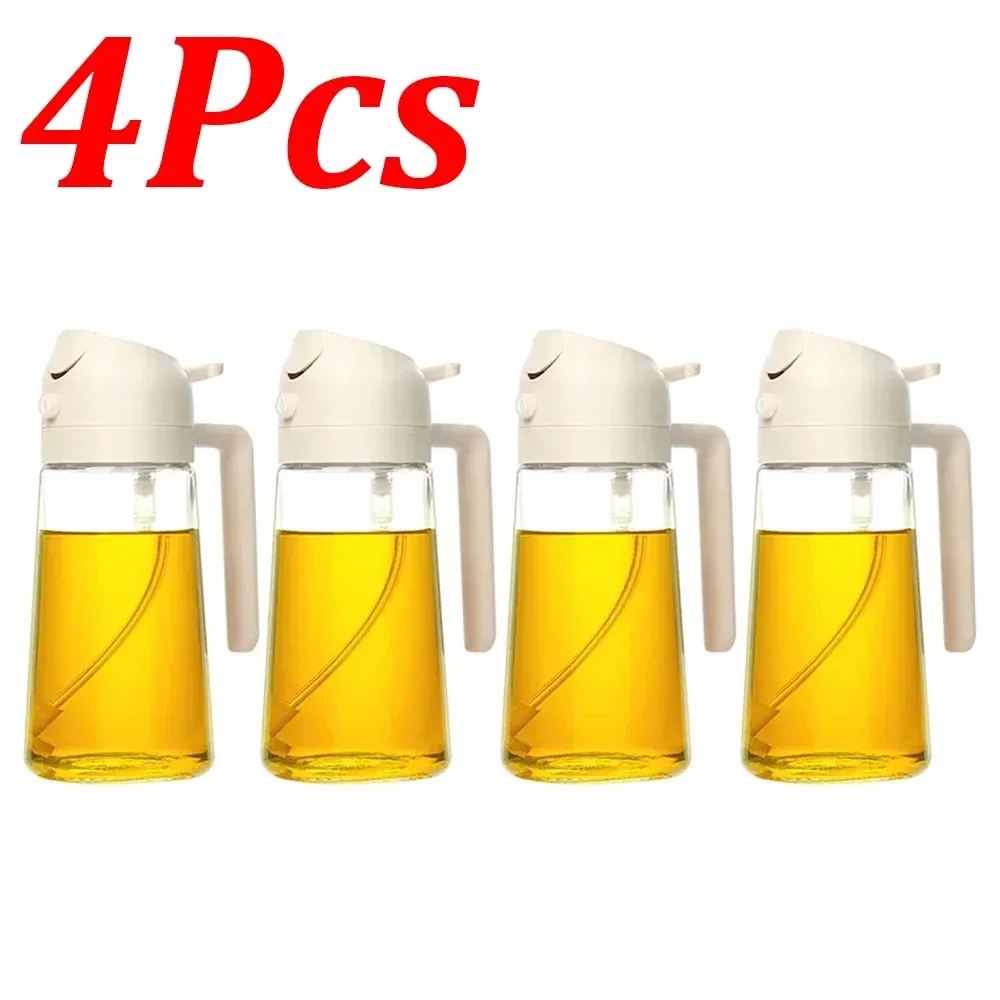 Pulverizador de aceite 2 en 1 de 500ml, 1-4 Uds., pulverizador de aceite de oliva para cocinar, pulverizador de aceite para hornear, freidora de aire para cocina, hornear ensalada, asar y asar — image 21