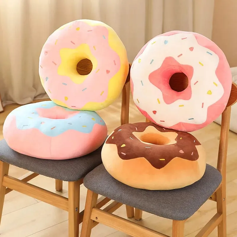 ZU 38cm Sweet Buns Donut Soft Toy Stuffed Cream Doughnut Plush Pillow Simulation Food Sofa Chair Cushion Kids Girl Gift — image 7