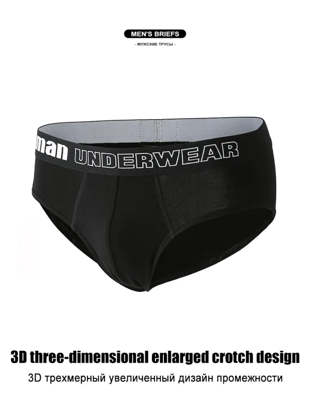 3Pcs Men's Panties Cotton Briefs Boxers Shorts Mens Underwear Breathable Comfortable Slip Underpants Classic Sexy Men Underwear