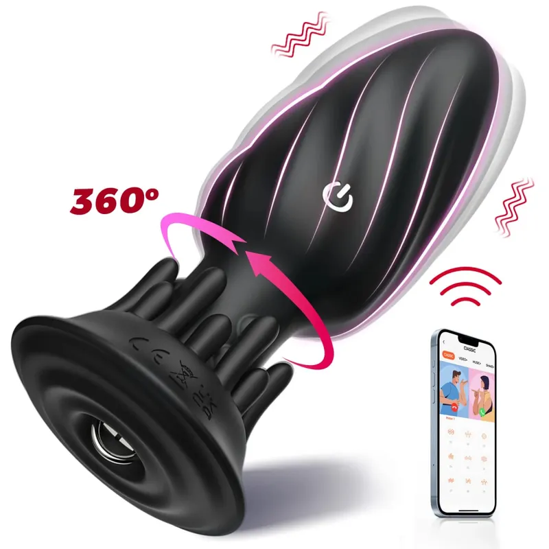 Male Prostate Massager 360° Rotation Anal Vibrator Female Masturbator Butt Plug Remote Control Wearable Anus Sex Toy for Men Gay