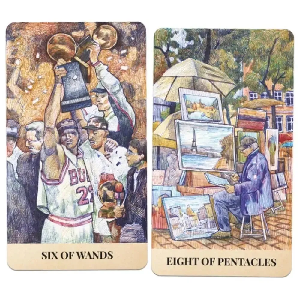 12*7cm城市迷宮塔羅牌78張塔羅牌| Indy Tarot 鋼筆描繪 2000 年代初紐約生活 — image 6