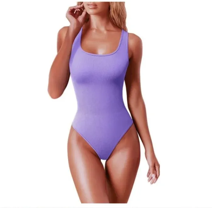 summer solid sexy bodycon women bodysuits female Knit slim casual bodysuit chic lady club short playsuits femme — image 19