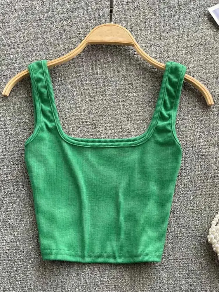 Tank Top Women Sexy Backless Y2k Top Slim Fit Bottoming Blouse Solid Crop Top Sleeveless Camis Mujer — image 1