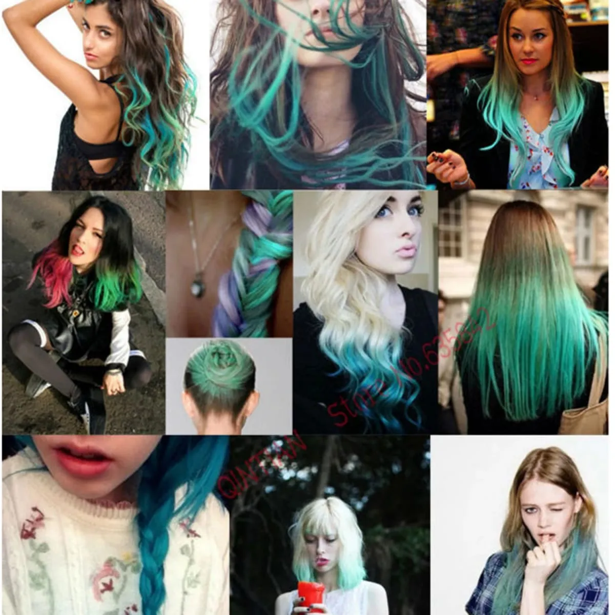 Jeedou One Piece 5 Clips Wavy Ombre Clip In Hair Extensions Long Water Wave Συνθετικά Σγουρά Μαλλιά Κομμάτι Rainbow Χρωματιστά Μαλλιά — image 6