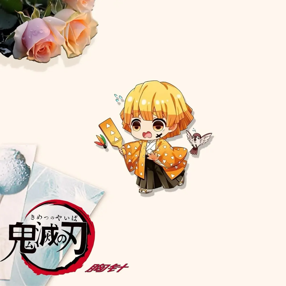 Demon Slayer Cute Q-version Brooch Kochou Shinobu Kamado Tanjirou Agatsuma Zenitsu Badge Jewelry Anime Pins Halloween — image 6