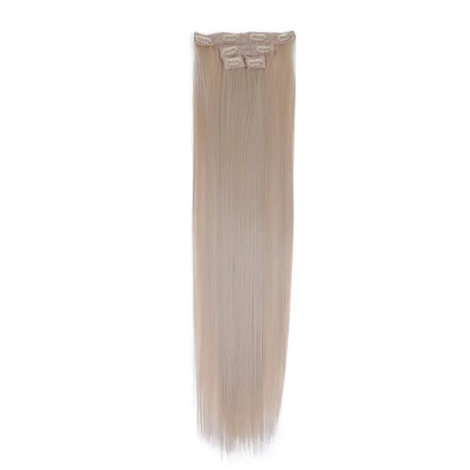 Long Straight Hairstyle 8 Clips In Hair Extensions Blonde 60CM Natural Synthetic Hair Daily Use Hairpiece Fake Hair — image 18