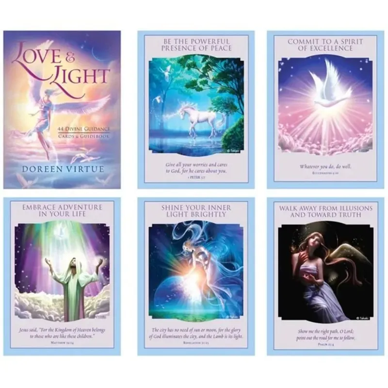 44pcs Love Light Divine Guidance Oracle Cards Playing Board Game Oracle Card 11*6.5cm — image 2