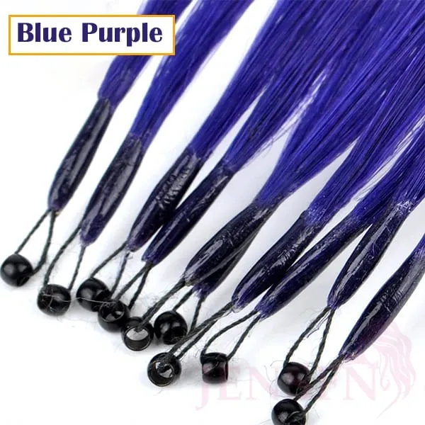8D Natural Hair Extensions Human Hair 10pcs 0.5g/s Micro Ring 18Inch Micro Link Hair Loop Extension For Women variety of color — image 9