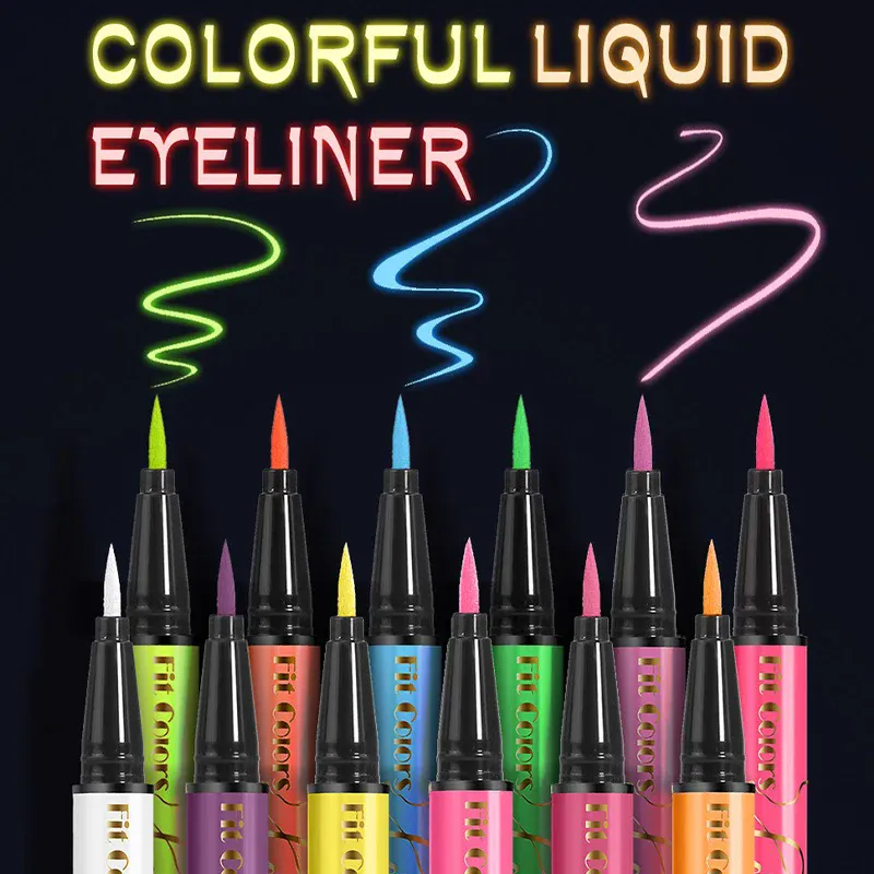 UV Fluorescent Glow Liquid Eyeliner Pen Waterproof Face Color Paint Neon Colorful Halloween Christmas Party Art Stage Eye Makeup — image 4