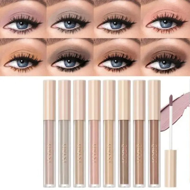 8 Colors Matte Nude Eye Bronzer Liquid Eyeshadow Waterproof Long Lasting Eye Shdaow Natural Cheek Contour Woman Makeup Cosmetic — image 2