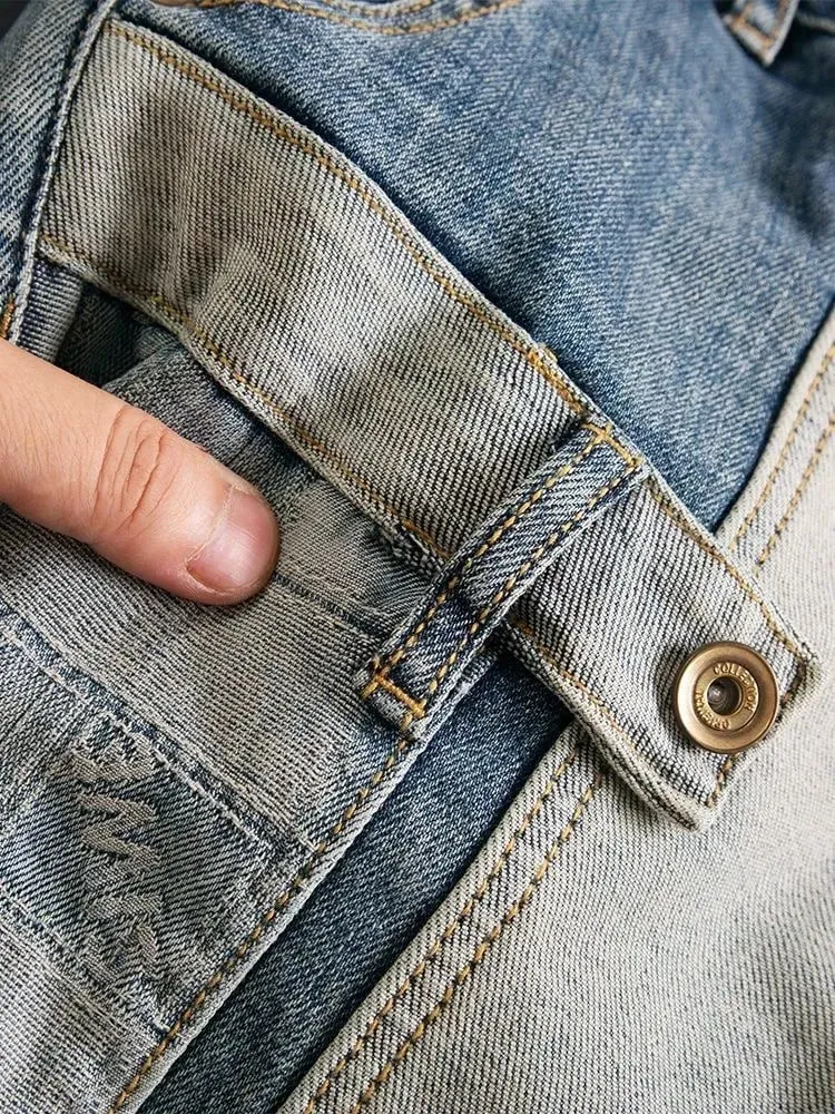 Autumn and Spring Fashion American Vintage Straight Leg Elastic Denim Pants Men's Casual Comfortable Sports High Quality Jeans — image 4