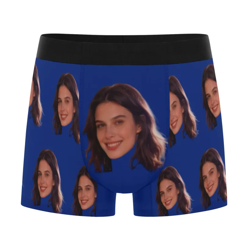 Foto del viso personalizzate, biancheria intima personalizzata, regalo di San Valentino da uomo con angoli piatti, per il marito, regalo di anniversario per il padre