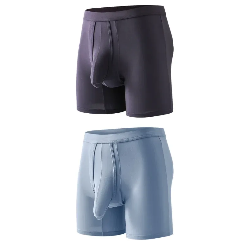 2PCS Mens Long Legs Underwear Separate Ball Pouch Breathable Comfort Sport Seamless Boxer Trunks Shorts Calzoncillo Hombre — image 41