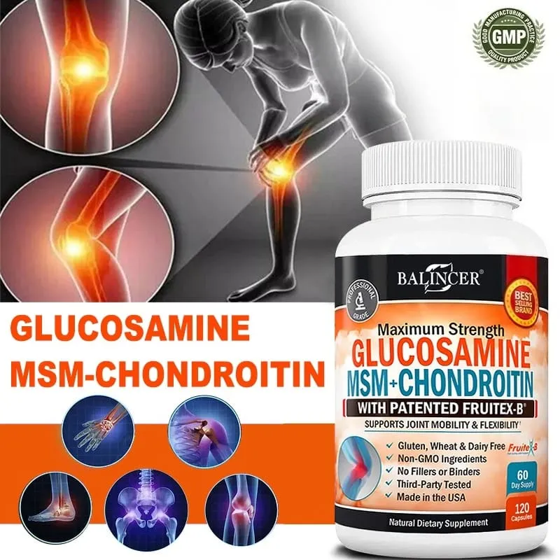 Glucosamine Chondroitin MSM - Joint Support Supplement for Men and Women - Relieve Joint Discomfort 30/60/120 Capsules NON-GMO — image 4