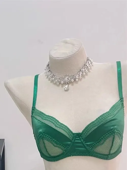 Kawaii Cutout Bra Set | A-Cup Push-Up Magic | Sakura Lace Edging | Japanese Slimming Bralette with Pads Sex AB Cup Bras — image 13