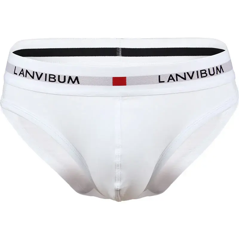 Men's Underwear Cotton Low Waist Elastic Sexy Loose Triangle Pants Summer Breathable Youth Pant Headband — image 4