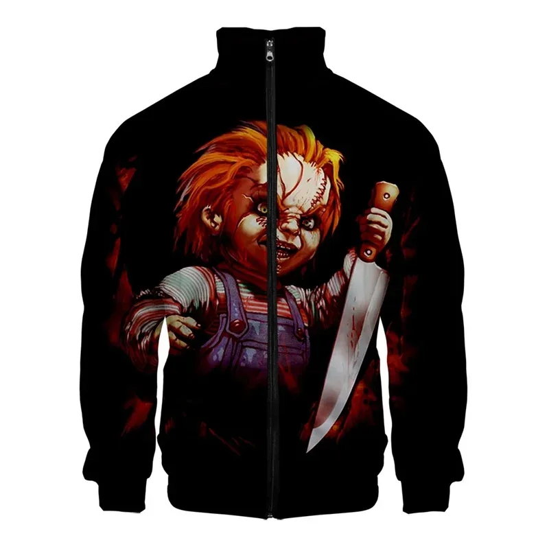 Coats Horror Movie Chucky Stand Collar Jackets Seed of Chucky Sweatshirt Cosplay Costume Long Sleeve Zipper Hoodies