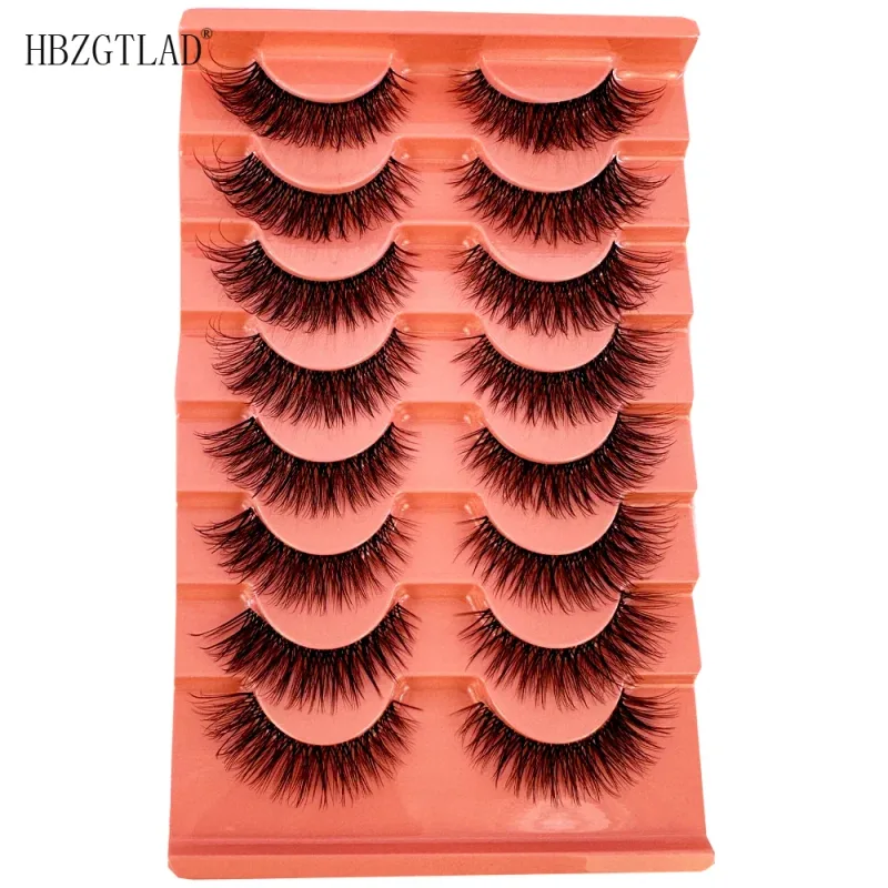 7/8PairsCat Eye Eyelashes manga Lashes 3D Clear Band Lashes naturalHalf Lashes End Eye Elongated Mink Eyelashes Fluffy Eyelashes