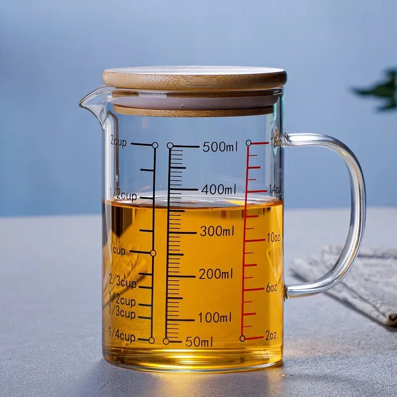 Mataas na Borosilicate Glass Measuring Cups Clear Glass Scale Cup With Handle V Shaped Spout Kitchen Glass Measuring Beaker — image 17