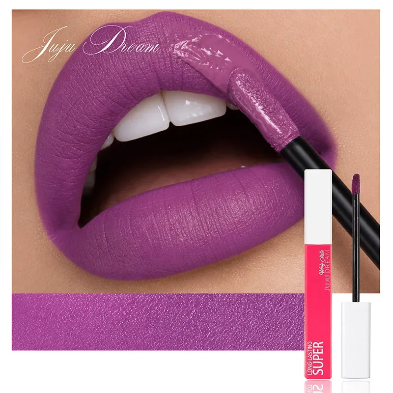 Matte Liquid Lipstick Purple Long Lasting Waterproof Velvet Lip Gloss — image 5
