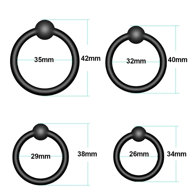4PCS Silicone Cock Penis Ring Set Sex Toys for Men Silicone Locking Ring Delayed Ejaculation for Men Adult Sex Toys Adults — image 2