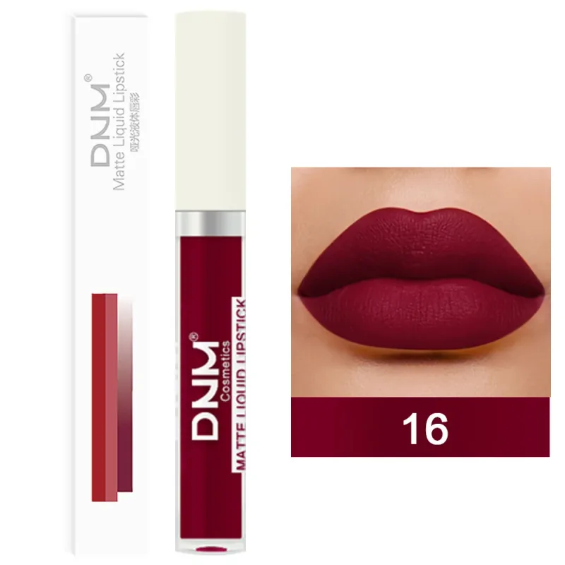 DNM 19 Warna Matte Velvet Liquid Gincu Kalis Air Tahan Lama Tidak Mudah Luntur Lipgloss Makeup Ungu Merah Bogel Tint Bibir Kosmetik — image 12
