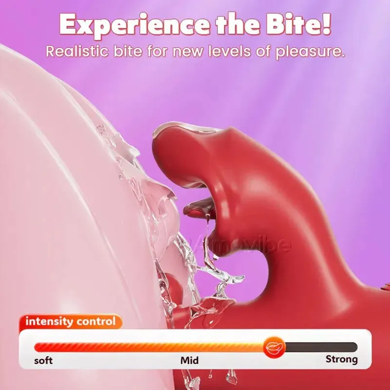 4 in 1 Tongue Licking Clitoral Vibrator with 9 Flapping & 8 Biting Vibration Modes G Spot Stimulator Dildo Sex Toys for Women 18 — image 3