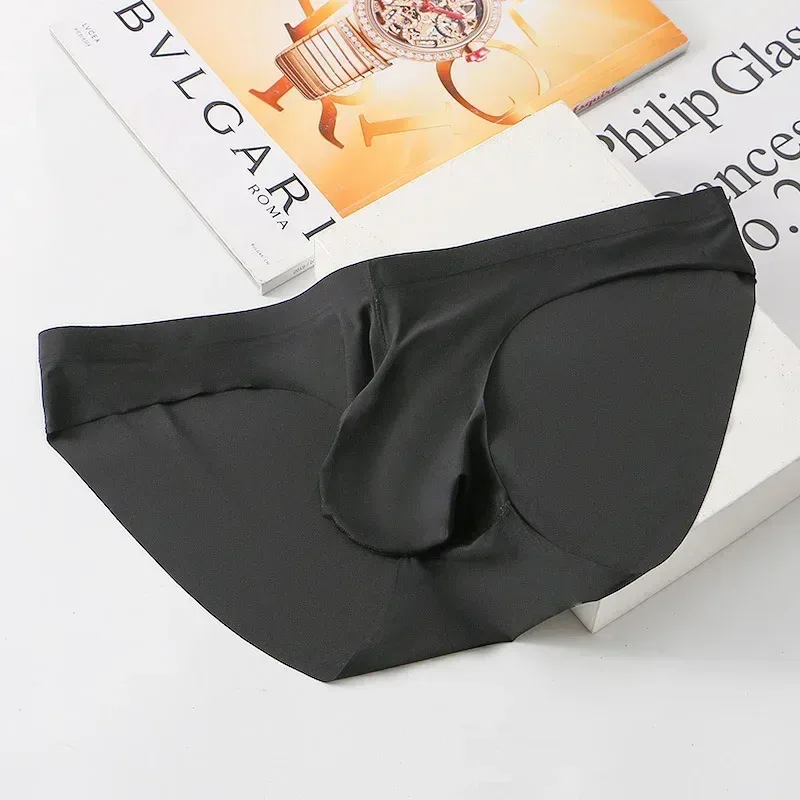 1 cikk Tavasszal és nyáron Új Ice Silk Nem nyomot hagyó fehérnemű FÉRFI háromszög nadrág Külön gyorsan száradó Youth Tide egyszínű