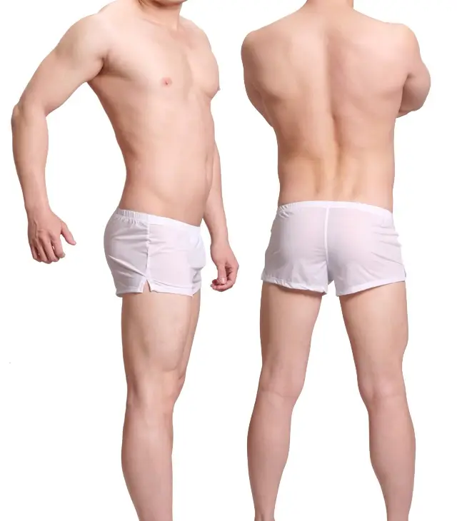 Mens Underwear Ice Silk Boxer Shorts homme Solid Mid-rised U Convex Pouch Underpants Cueca Men's Arrow Pants Plus Size M-XXL — image 7
