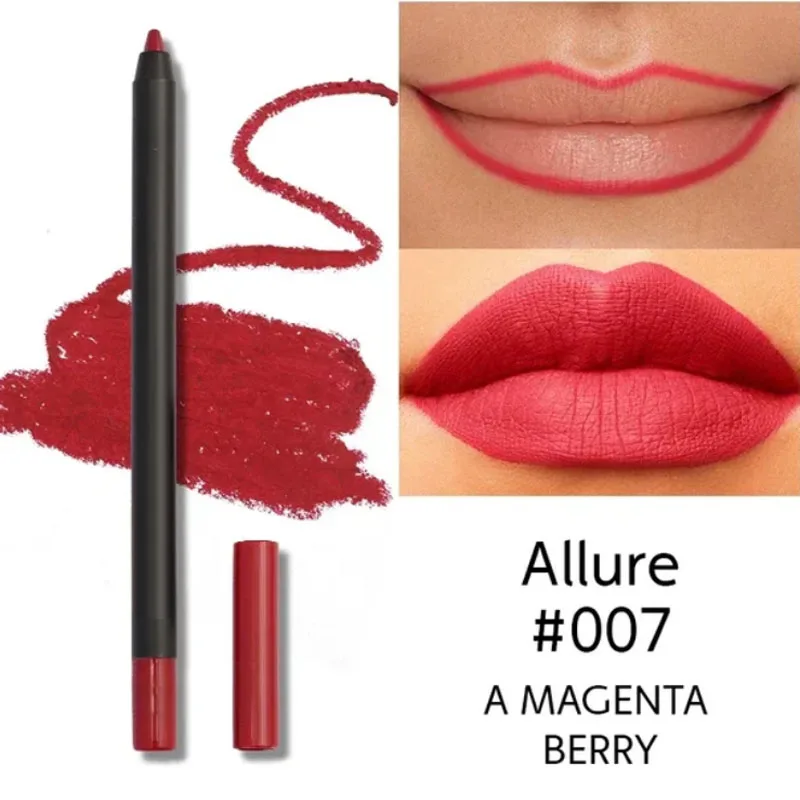 Nude Brown Lip Liner Pencil Lipstick Matte Smooth Waterproof Lipliner Long Lasting Non-stick Cup Lipstick Pen Beauty Cosmetics — image 12