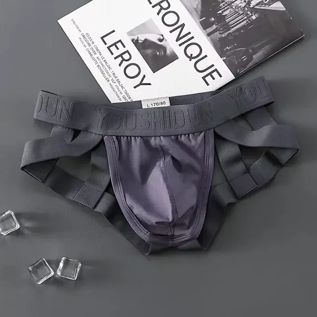 Men Sexy Underwear Jockstrap Thongs Cotton Briefs Dew Buttocks Underpants Bondage Panties Open Butt Male Lingerie G-String Thong — image 4