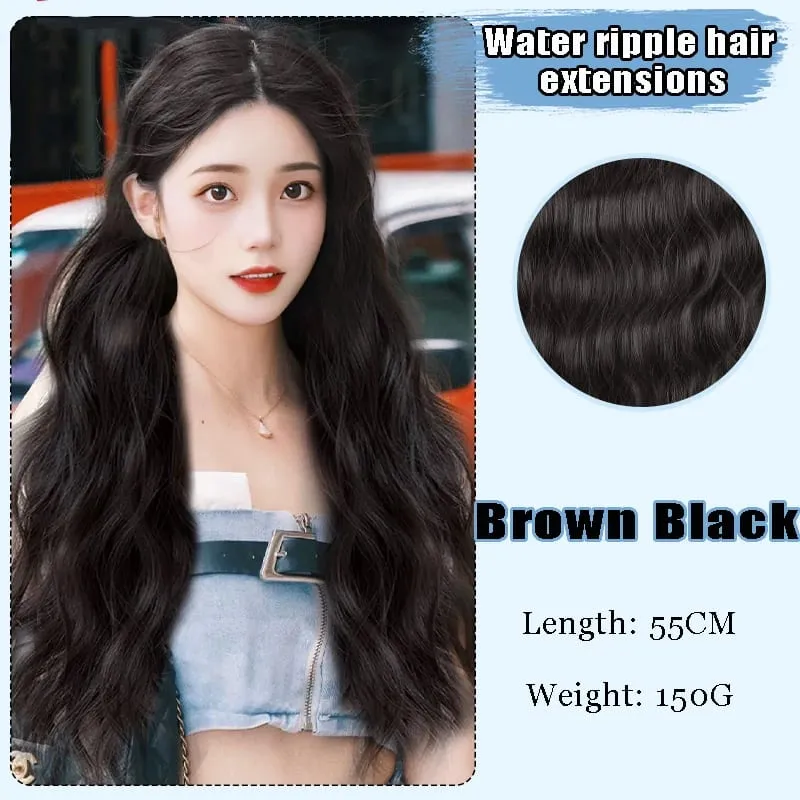 Part Synthetic Clip In Hair Extension Long Thick Curly Natural Blonde Flase Hair Hairpieces For Women Heat Resistant — image 15