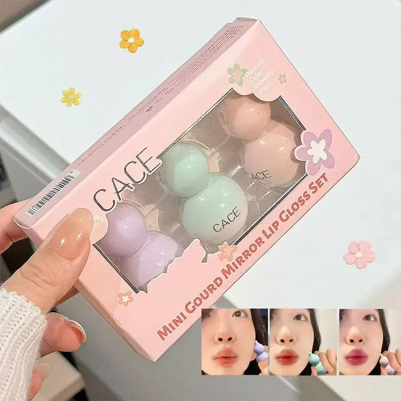 Mini Gourd Watery Mirror Lip Glaze Sets 3 Colors Lasting Moisturizing Water Glass Lipgloss Tint Hydrating Lip Stain Kits — image 5