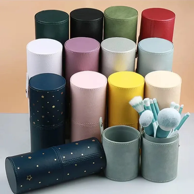 PU Leather Travel Empty Cosmetic Brushes Pen Holder Makeup Artist Bag Brushes Organizer Make Up Tools — image 2