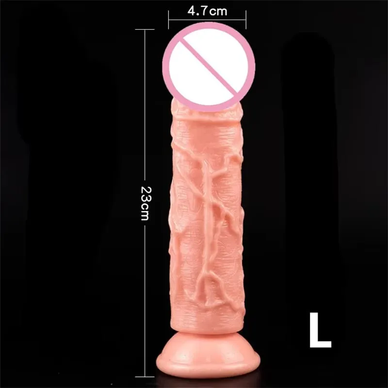 Realistic Soft Silicone Dildo XXS-L Skin Color with Powerful Suction Cup Female Masturbator G Spot Stimulating Sex Toy for Women