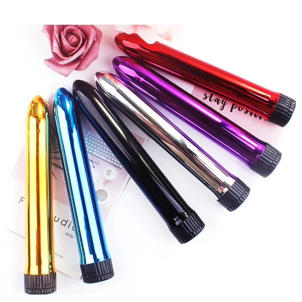 6-Color Metal Body Vibrator AA Battery Powered 18cm Relaxation Massage Bullet Seducer clitoral stimulation Sex toys for Women — image 5