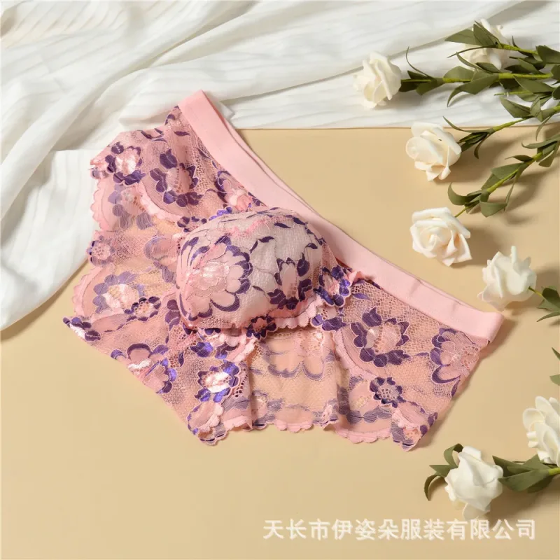 Renda sexy roupa interior suave dos homens bolsa calcinha perspectiva fina floral homem briefs tentação malha baixa ascensão respirável cuecas — image 4