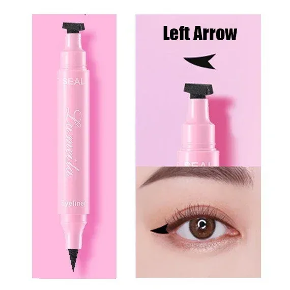 Moon Flower Star Eyeliner Stamp Pen 2IN1 Black Liquid Eye Liner Pencil Love Heart Triangle Waterproof Quick Dry Makeup Cosmetic