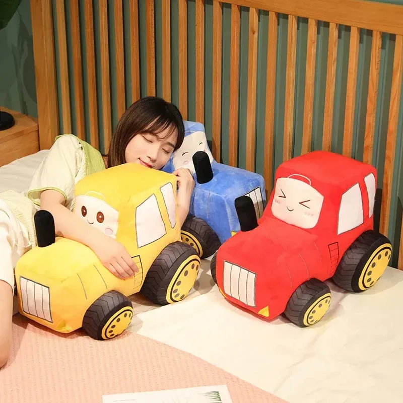 Simulation Tractor&Excavator Plush Toys Kawaii Car Dolls Stuffed Soft Vehicle Pillow Creative Christmas Birthday Gift for Kids — image 5