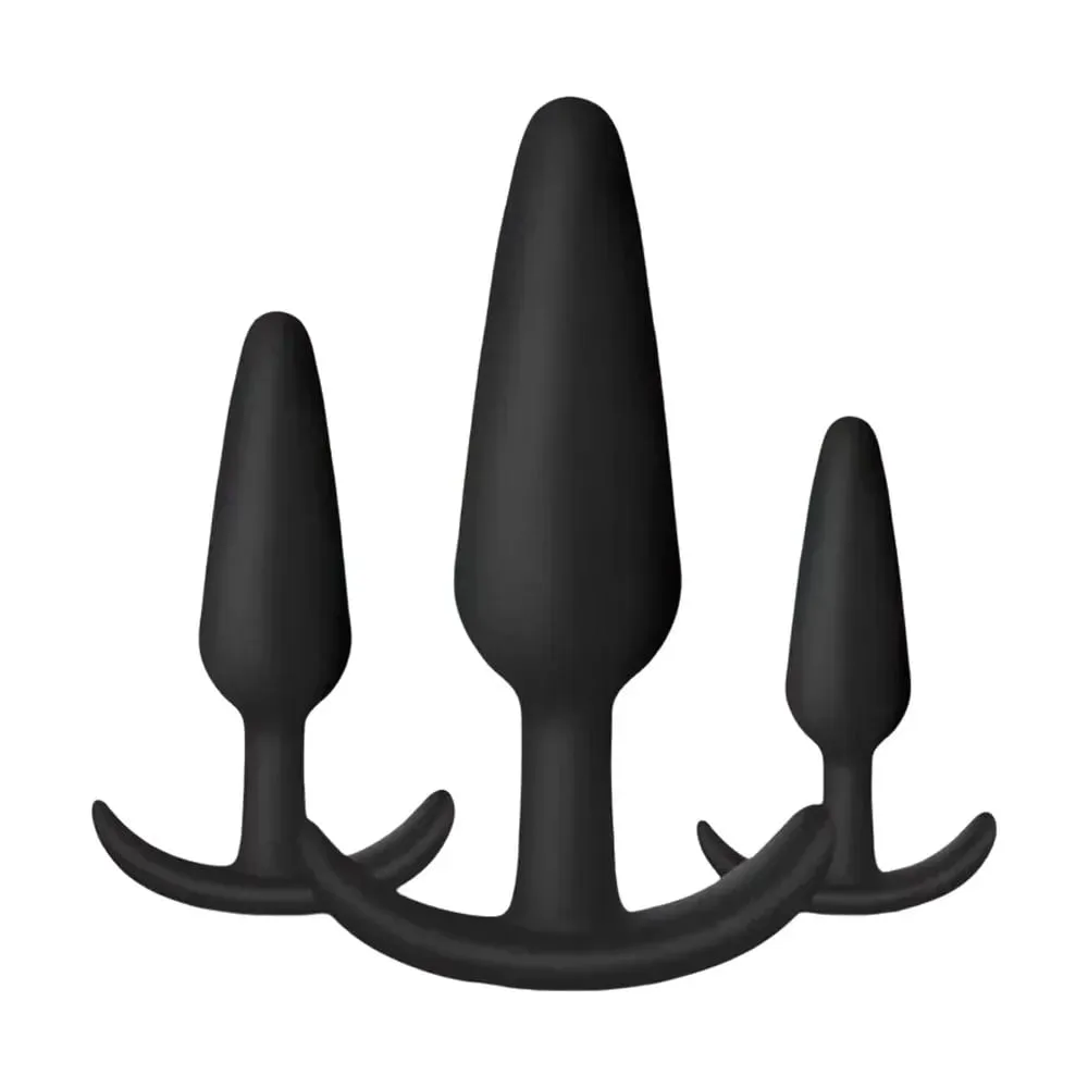 100% Safe Silicone Dildo Anal Plugs Butt Plug Unisex Sexy Stopper 3 Different Size Adult Sex Toys for Men/Women Trainer Massager — image 1