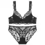 White Lace Bra & Panty Set Padded Bralette for Small Chest Summer Slimming Underwear Low Back Lingerie for Women Sexy Set