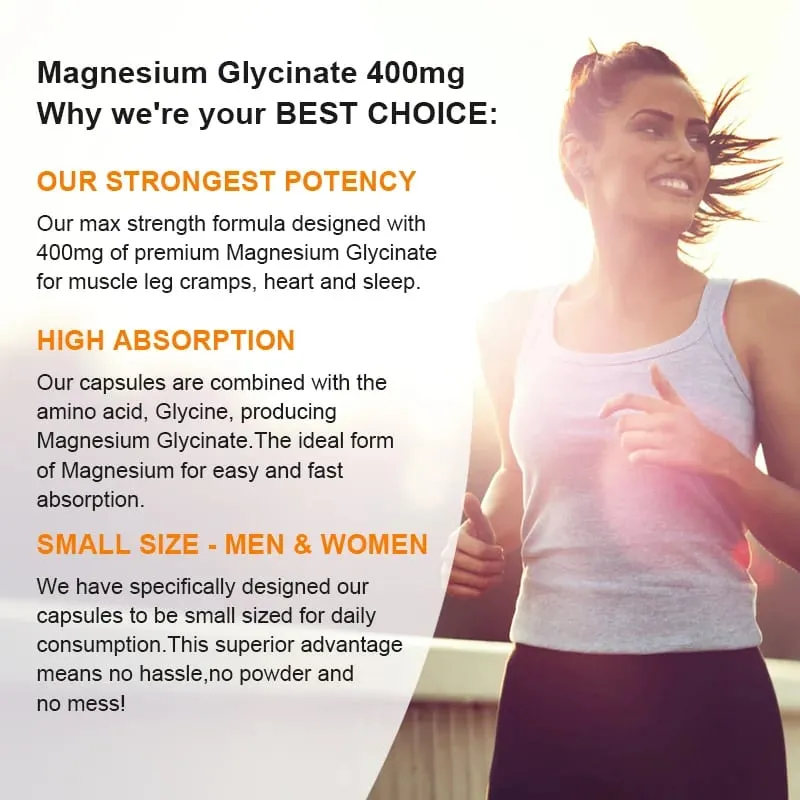 Magnesium Glycinate for Sleep Brain Nervous System Bone Muscle Relieve Anxiety Heart Health — image 4