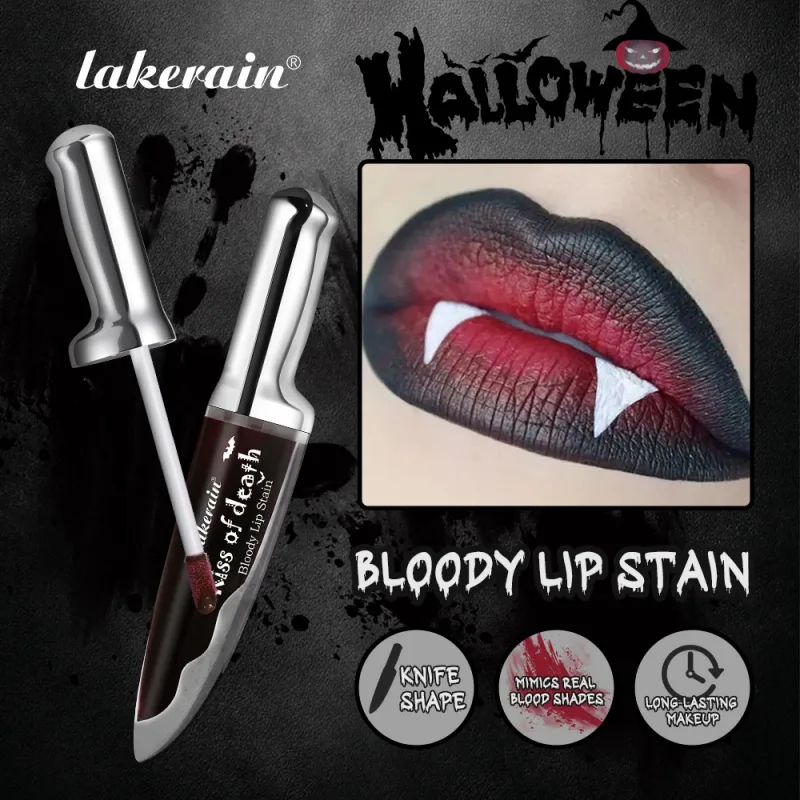 Halloween Horror Makeup Set High Saturated Color Long-Lasting Easy Off Safe Formula Fake Blood Lip Stain for Halloween Cosplay — image 4
