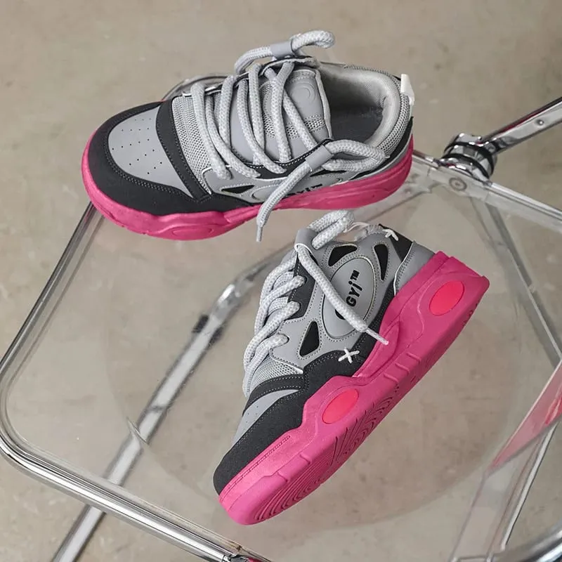 2023 New Sneakers Men's Comfortable Low-top Lace-up Platform Heightened Casual Shoes Outdoor Skateboard Shoes Sneakers for Men — image 3