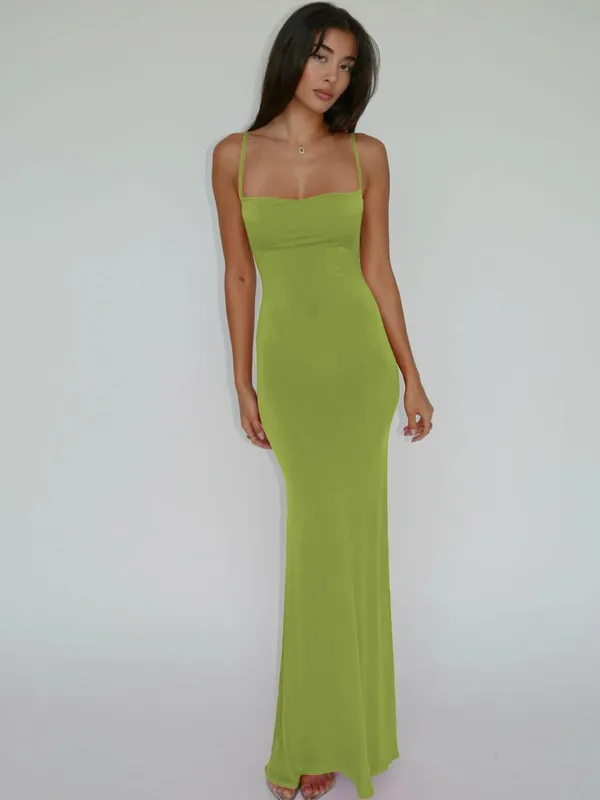 Hugcitar Summer Solid Sleeveless Backless Elegant Sexy Bodycon Y2K Maxi Prom Dress Women Clothes Birthday Party Casual Y2K — image 16