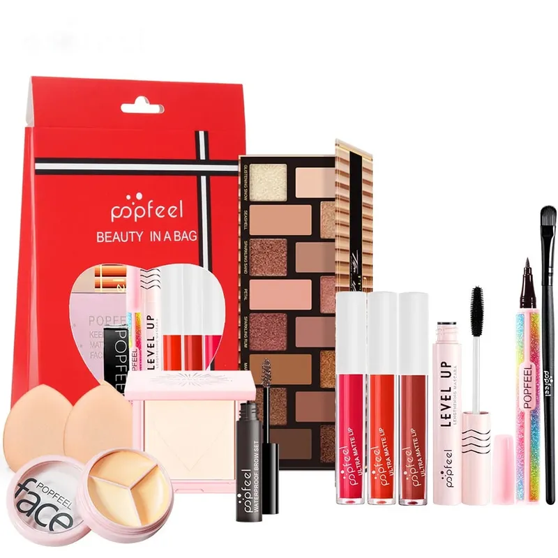 Long-Lasting Makeup Essentials Versatile Paste Complete Face Makeup Gift Bag Glamorous Makeup Collection For Makeup Beginners