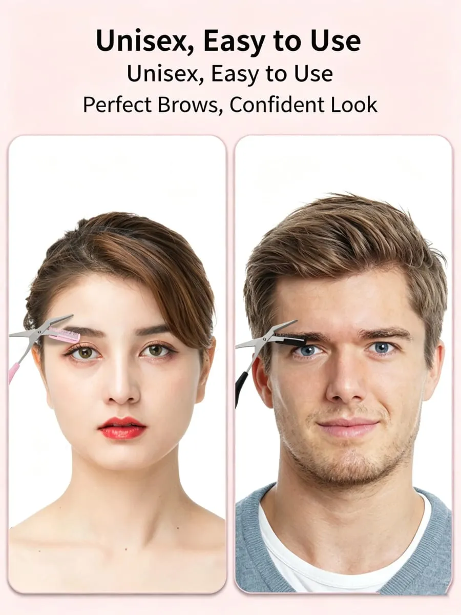 3/5/10Pcs Eyebrow Kit For Women Eyebrow Trimmer Razor Scissors Brushes Tweezers Grooming Tool Set — image 5