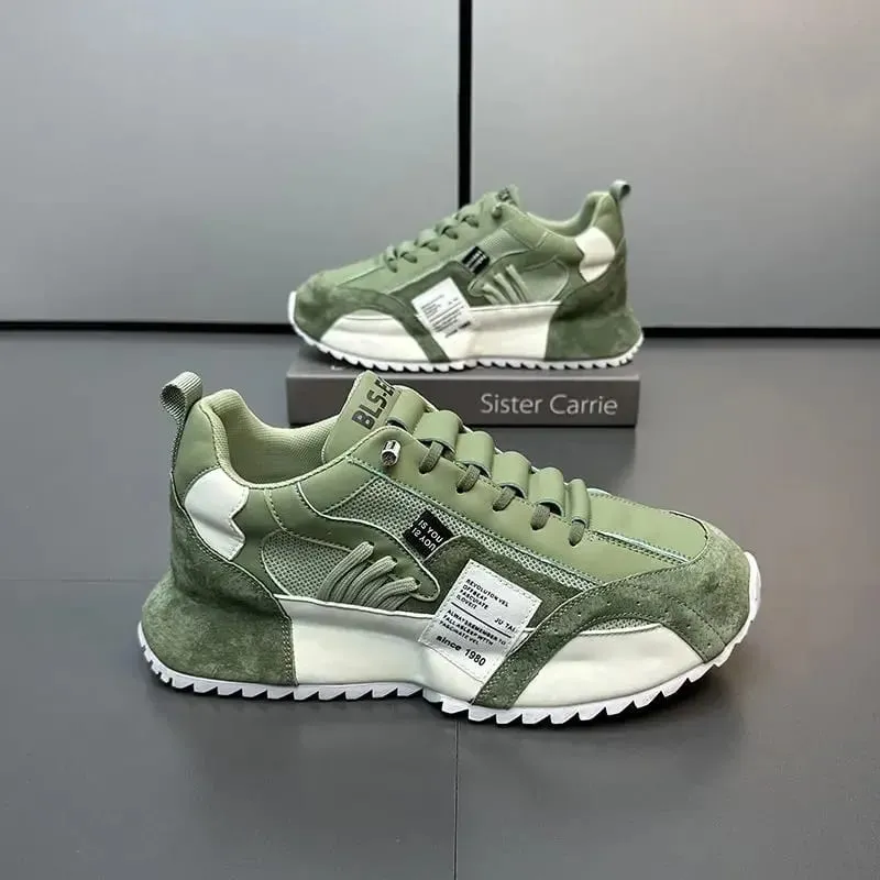 Four Seasons Moccasins Trend Designed Personality Lace-up Leather Sneakers Comfortable Breathable Shoes for Men Casual Sports — image 2