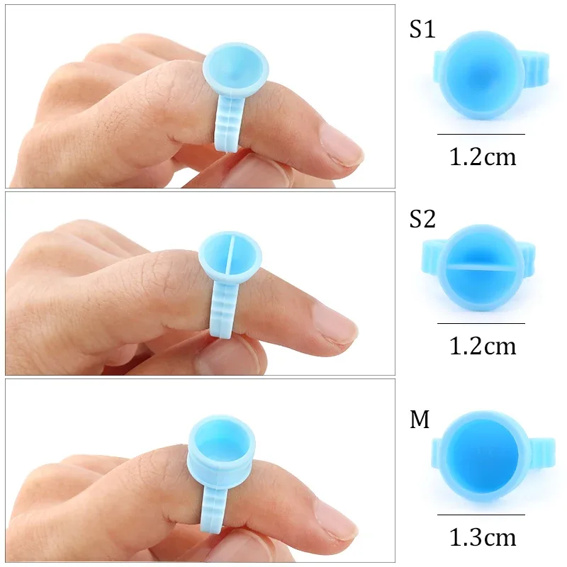 50/100Pcs Disposable Glue Ring Cup For Lashes Fan Tattoo Pigment Holder Eyelash Extension Container Glue Holder Makeup Supplies — image 3