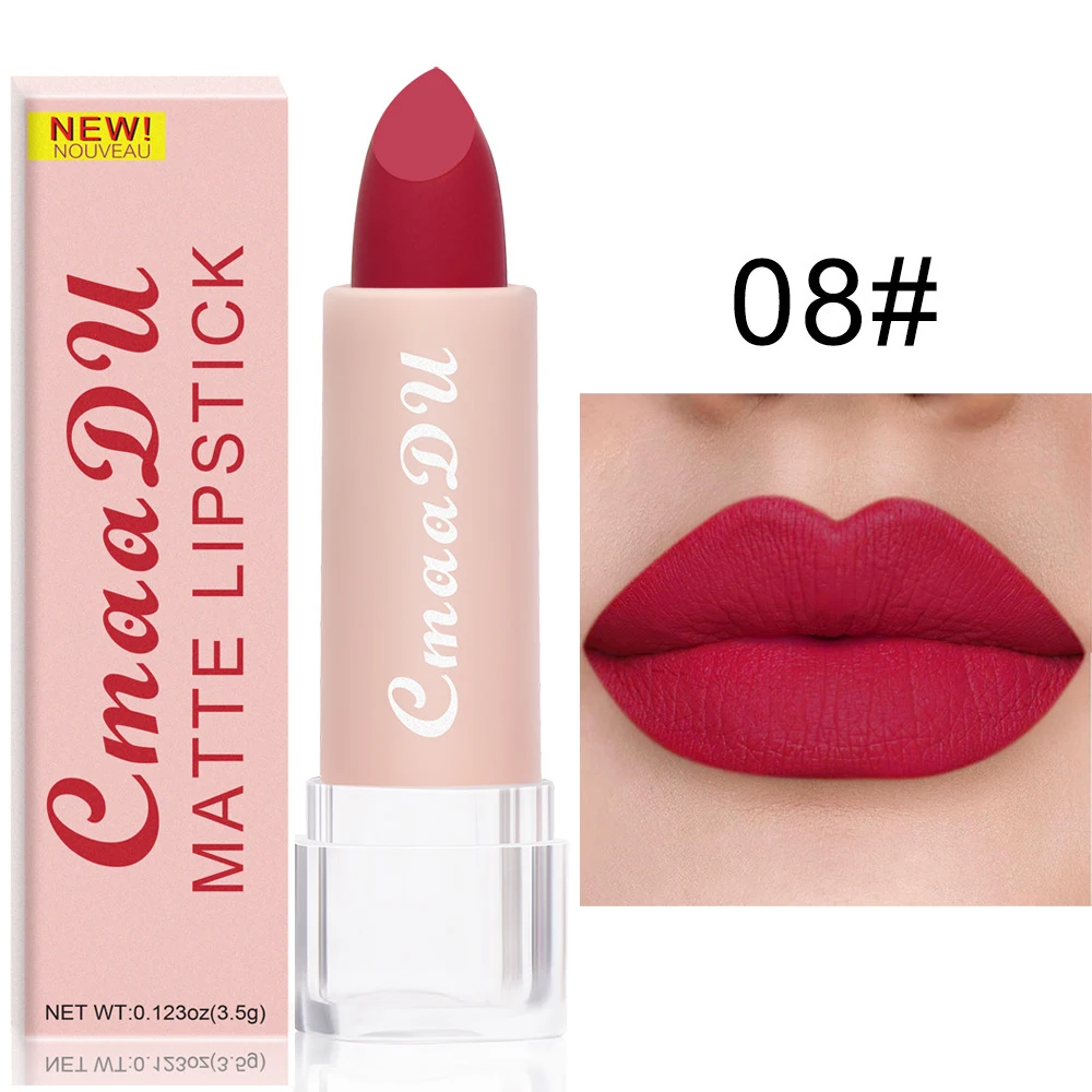 Matte Nude Pink Velvet Lipstick Milk Silky Texture Lips Stick Lasting Waterproof Matte Lipsticks Sexy Red Lipstick Korean Makeup